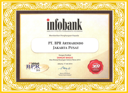 Predikat Sangat Bagus dari Infobank pada tahun 2013