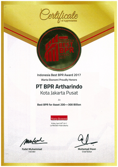 Predikat BPR Terbaik dengan asset 200-300 Miliar